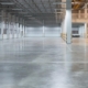 Sealed concrete floor in warehouse
