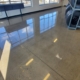 Shiny concrete floor at tire shop