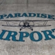 Front view of concrete floor with design for paradise airport