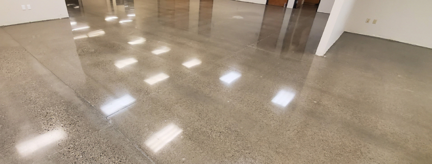 Side view of polished floors