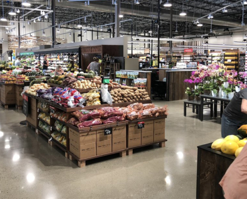 Polished concrete in retail area